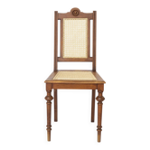 Antique Belgian Dining Chair, Restored Cane Chair, Beech Wood, c. 1930s