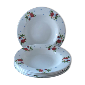 6 assiettes creuses vintage Luminarc