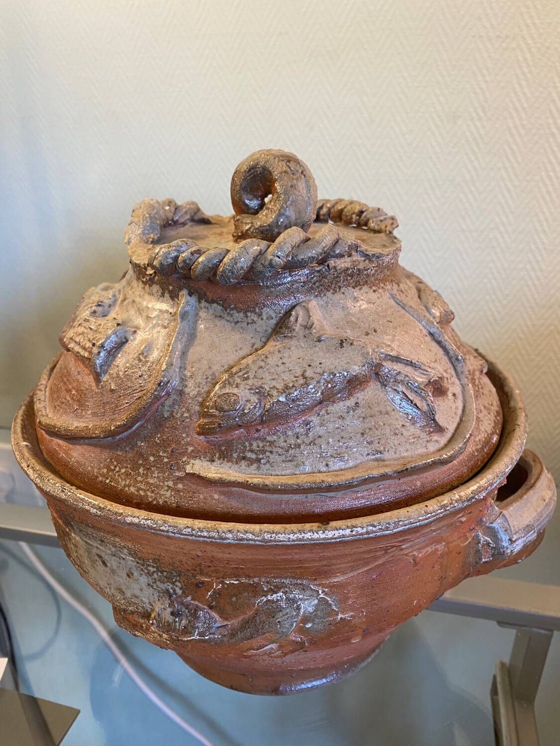 Soupière terre cuite emaillée