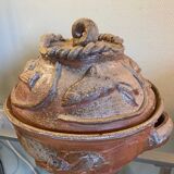Enamelled terracotta soup tureen