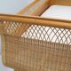 1960s oak and wicker baby bed