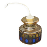 70s design chandelier in smoked and multi-colored glass