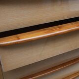 1950s chest of drawers bicolor maple/walnut