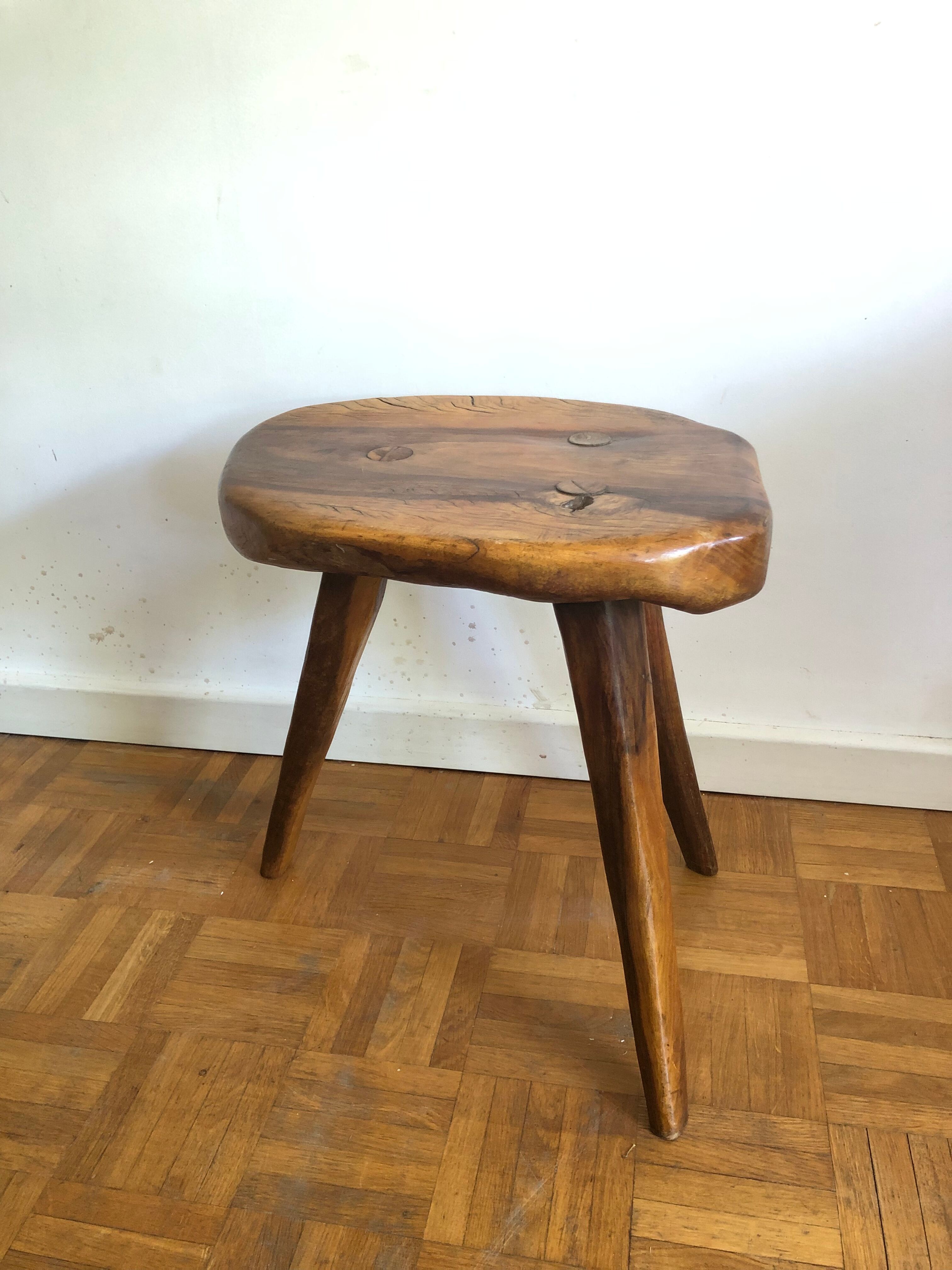 Solid olive stool
