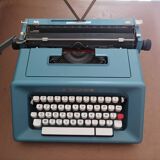 Machine à écrire Olivetti Studio 46 bleue vintage révisée