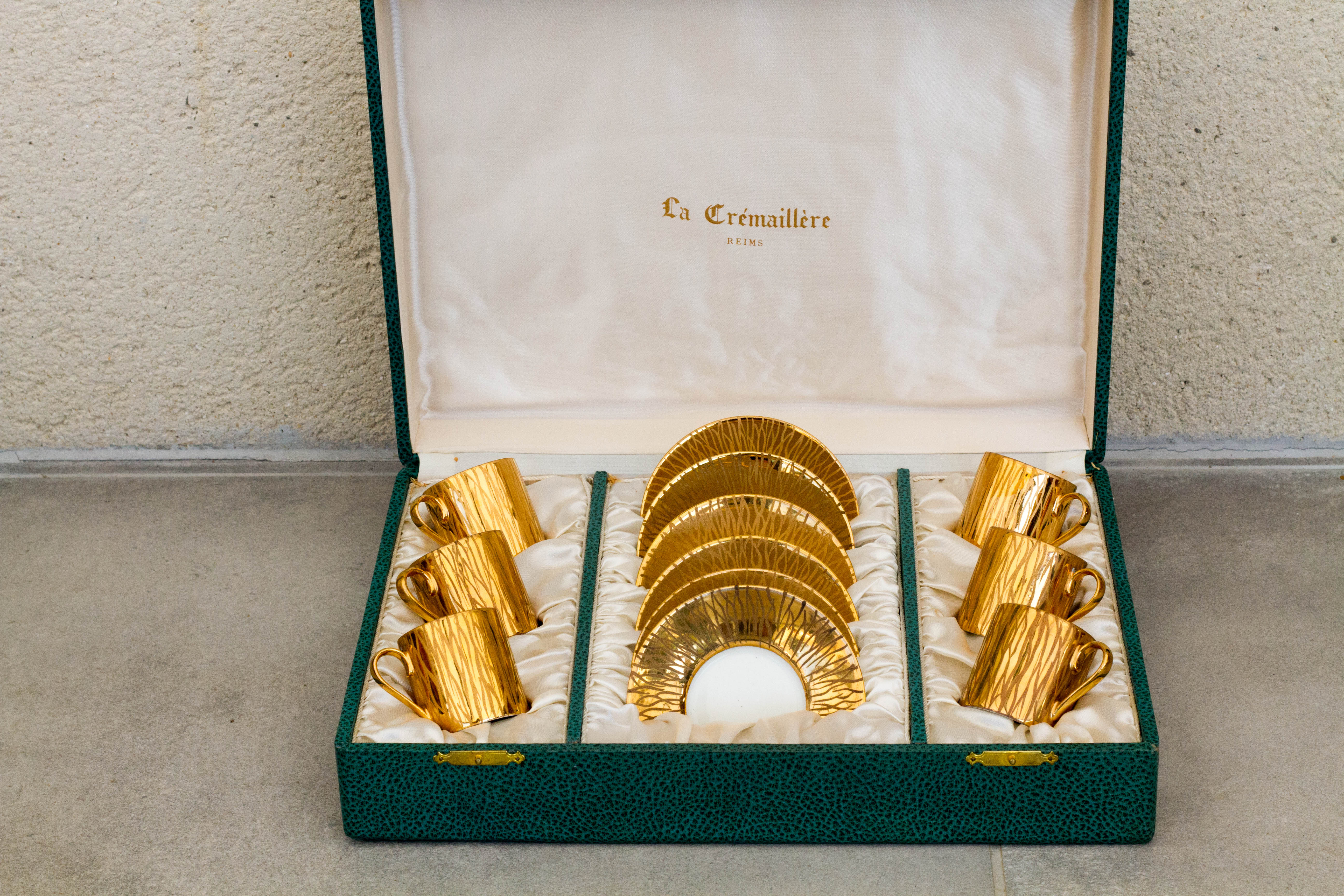 Gold plated tea/coffee cup and saucer set