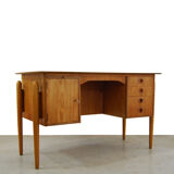 Vintage Pine Veneer Desk, 1960s