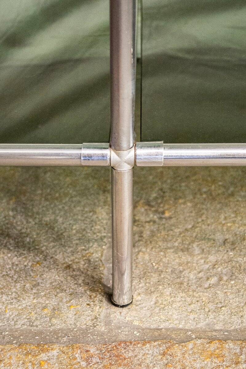 Libreria vintage autoportante in acciaio e vetro di Poul Cadovius per Royal System Denmark, anni '60