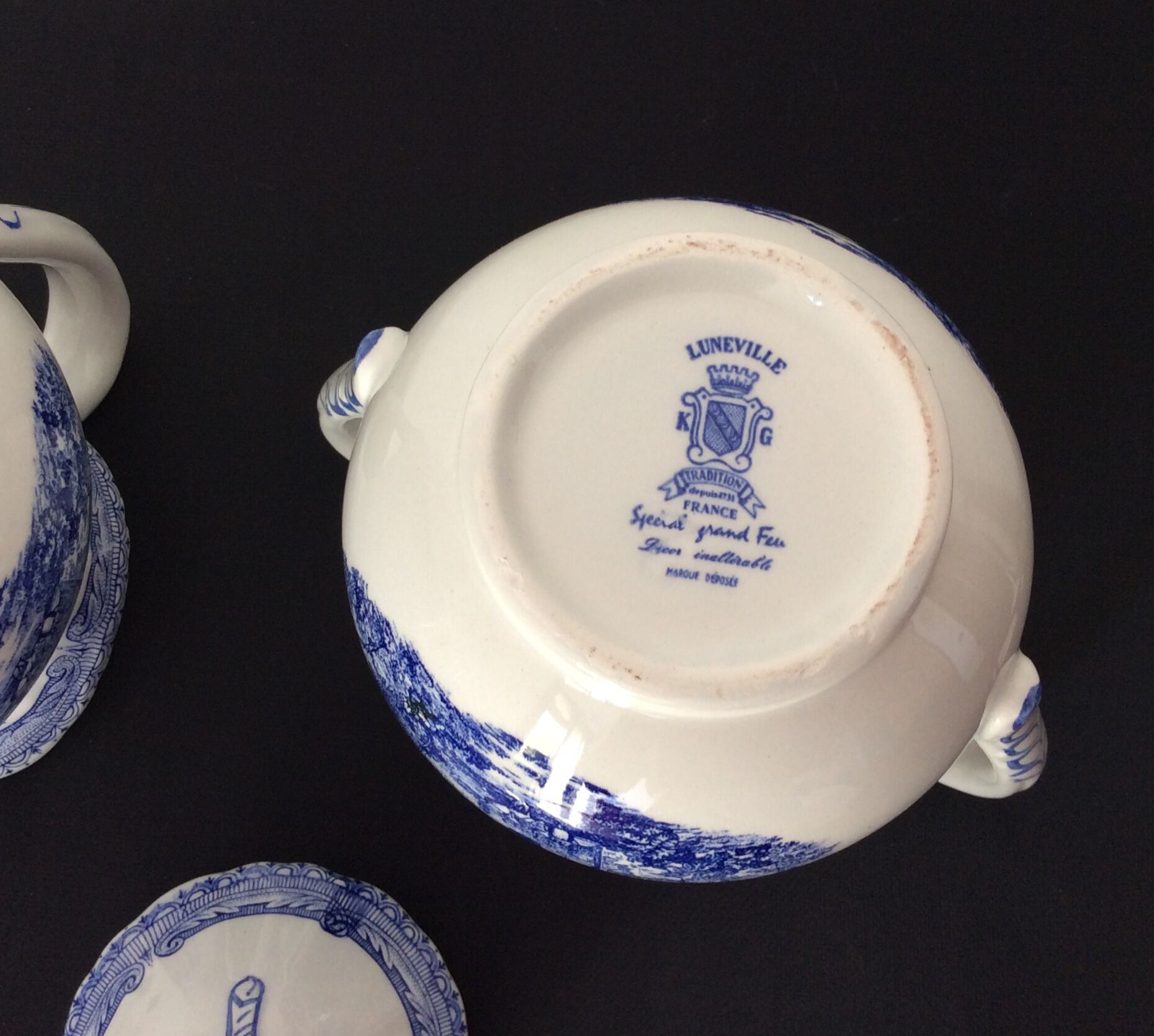 Milk pot and sugar maker KG LUNEVILLE "Tradition" Special Grand Feu (lack coffee maker)