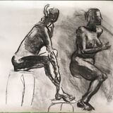 Large format nude study drawing