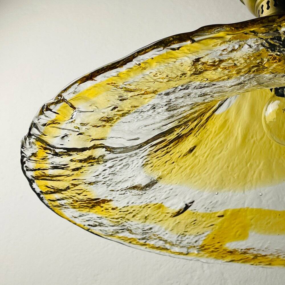 Vintage Murano glass pendant lamp by AV Mazzega, Italy, 1950s.