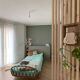 Vintage rattan basket bed