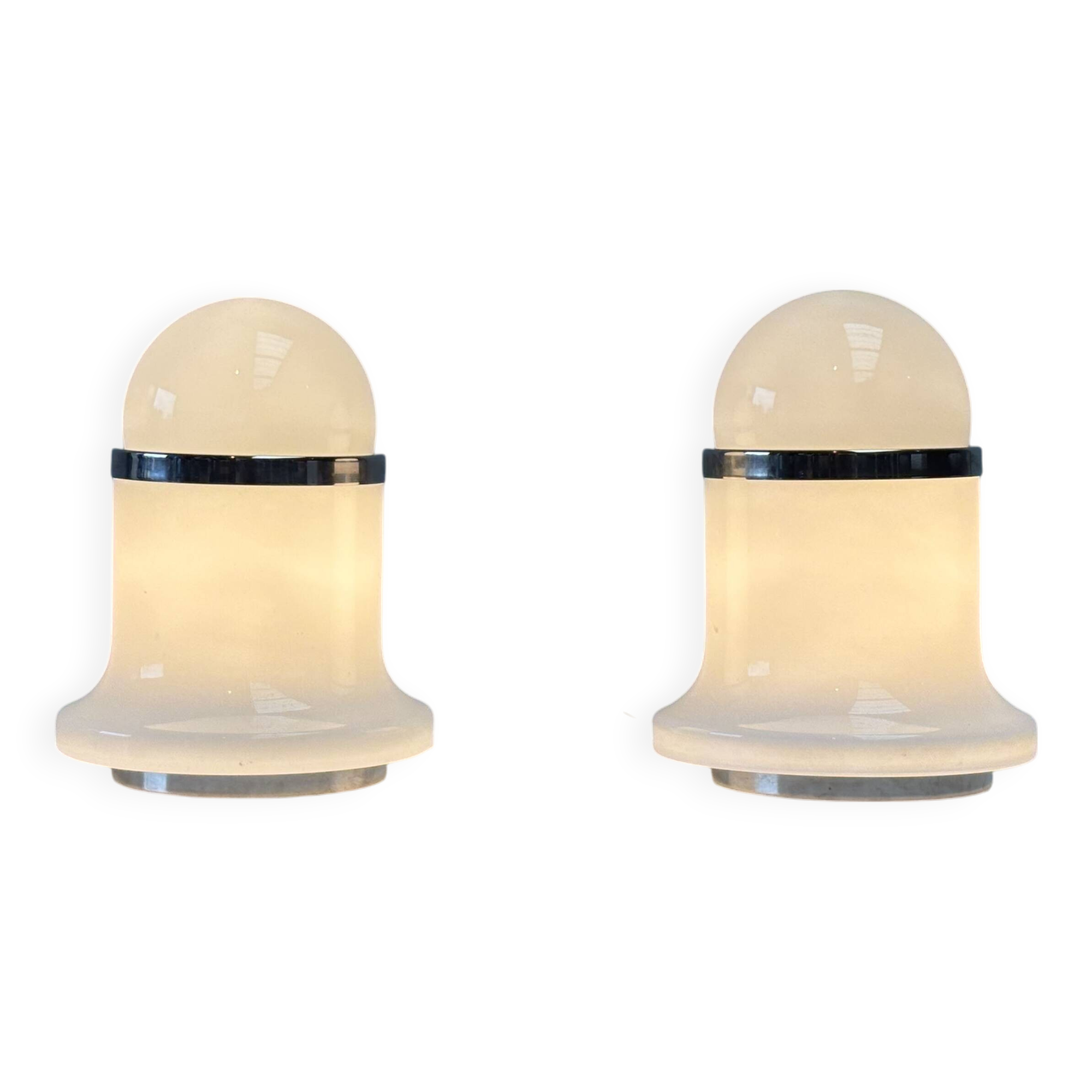2 lampes de table en verre de Murano éditées par Reggiani