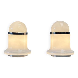 Set of two Reggiani Murano glass table lamps