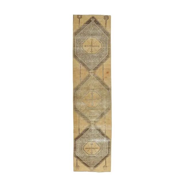 1970s Turkish Oushak Wool Runner Rug 78x319