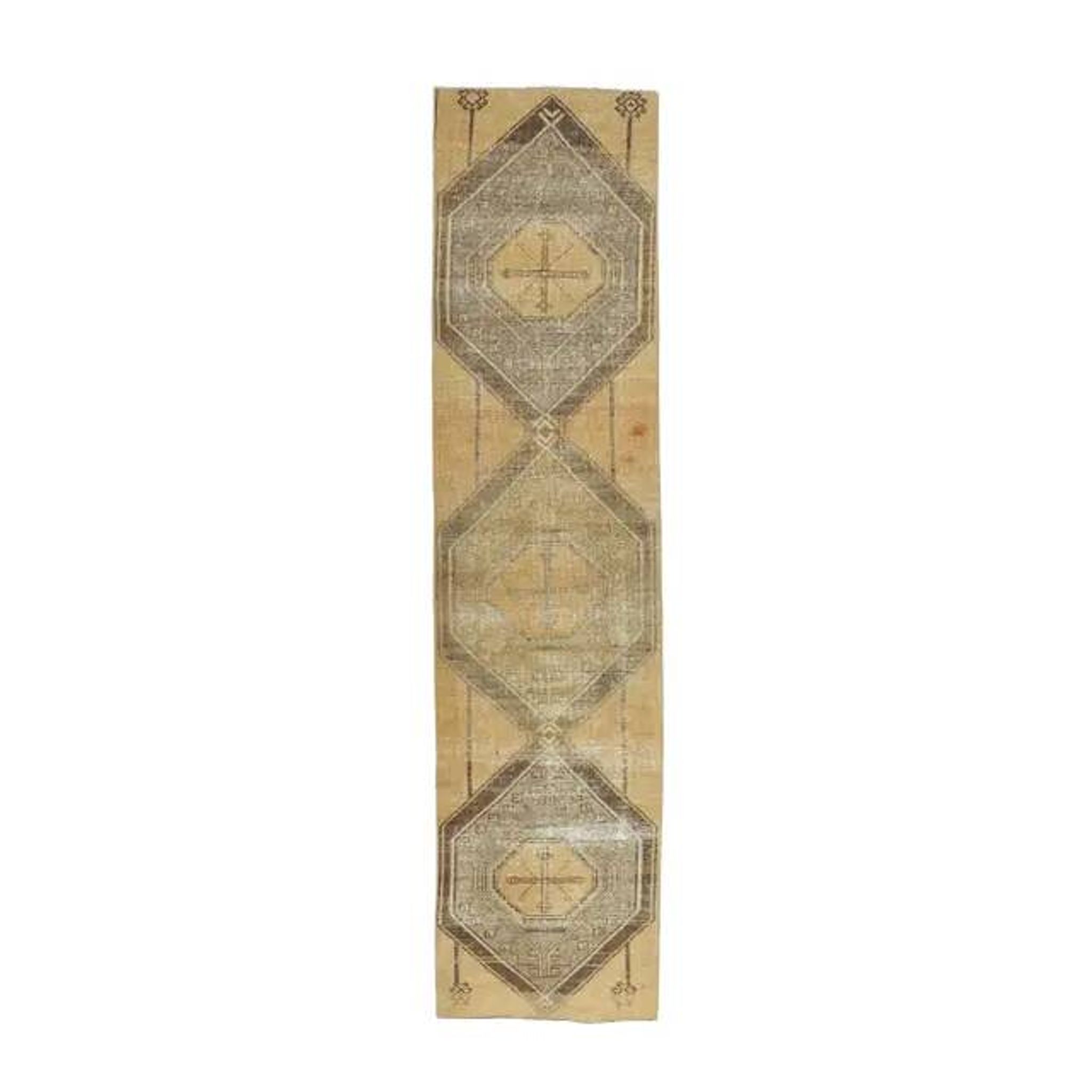 1970s Turkish Oushak Wool Runner Rug 78x319