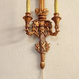 Wall lamp wrought iron and gold leaf. France, 1950s.