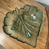 Tinted glass “leaf” dish
