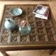 Colonial-style wooden square coffee table