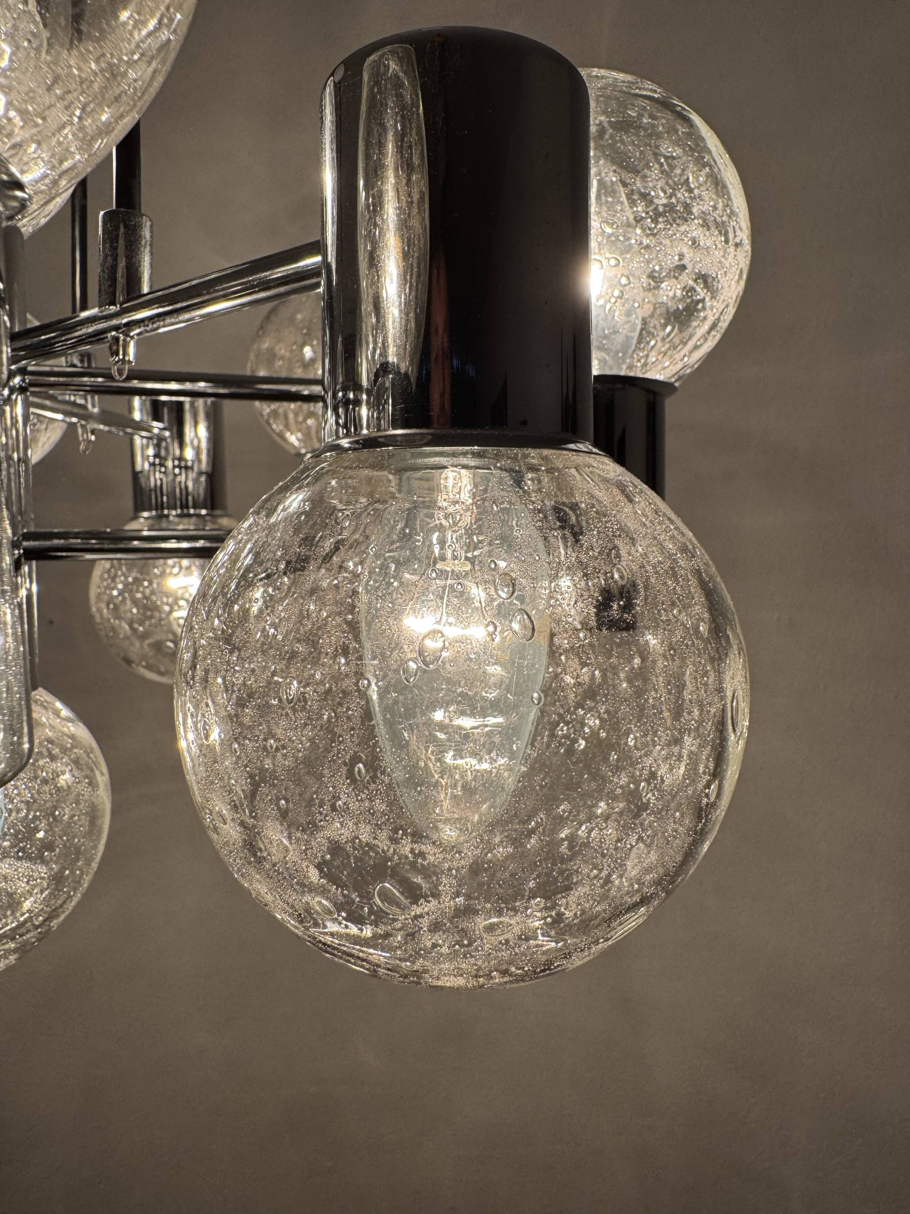 Chromed 1970s Sputnik Chandelier by Doria