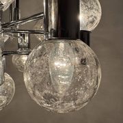Lustre Spoutnik chromé par Doria, années 1970