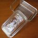 Glass butter dish with cow decor