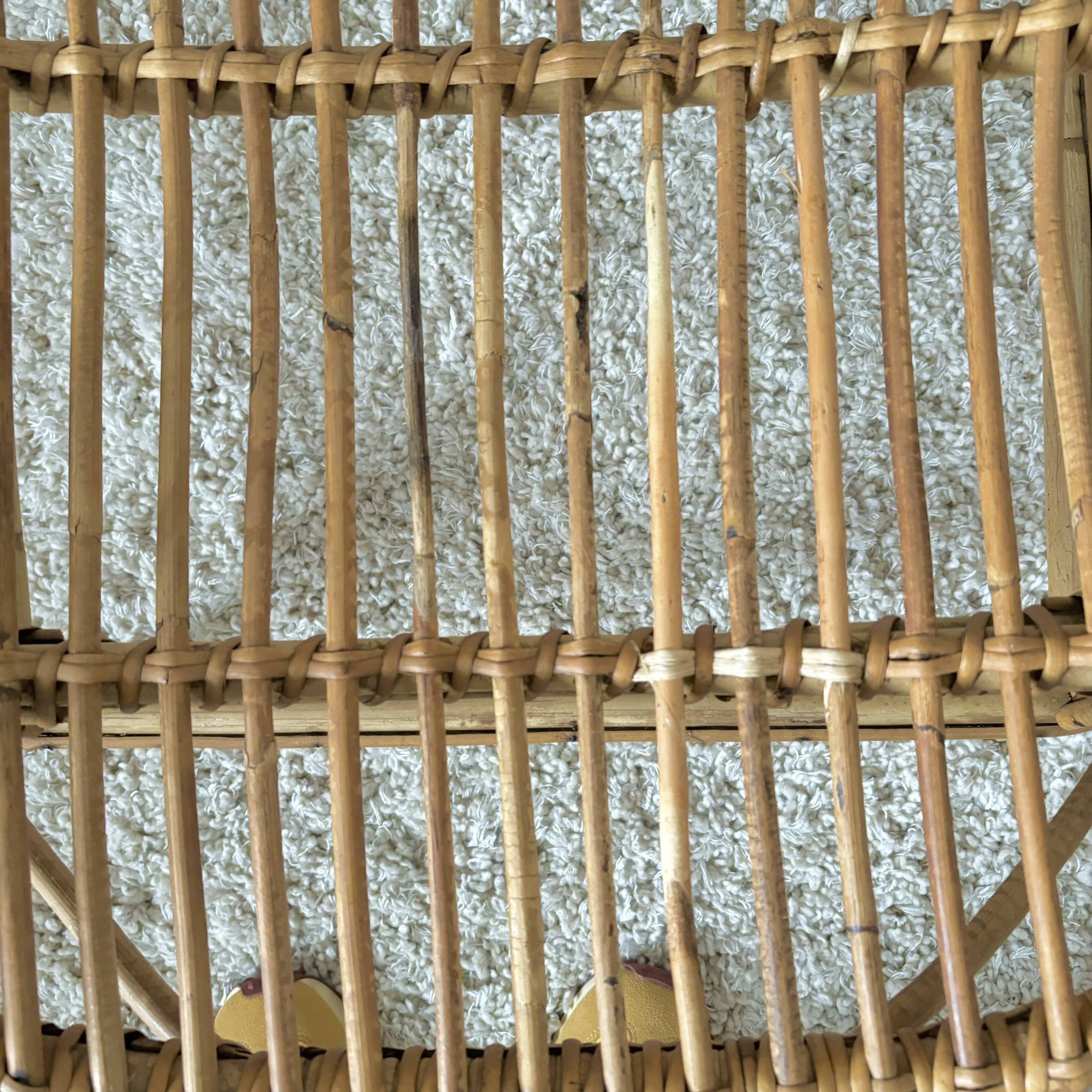 Rattan shell armchair