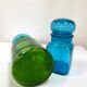 Bocal vase vintage en verre vert et bleu