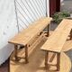 Pair of antique benches in raw solid oak - 1.60m