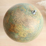 Globe world map J. Forest for Girard Barrère and Thomas on wooden base, 50s
