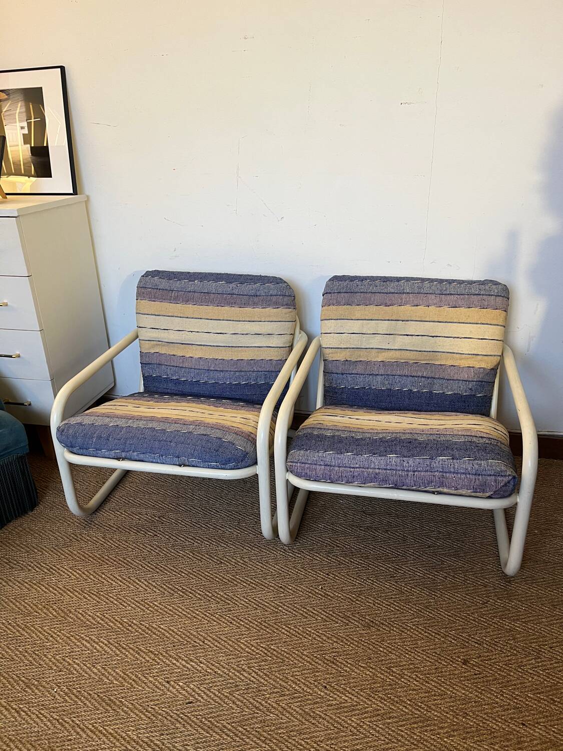 Pair of vintage 70s armchairs by Marc Berthier for Prisunic