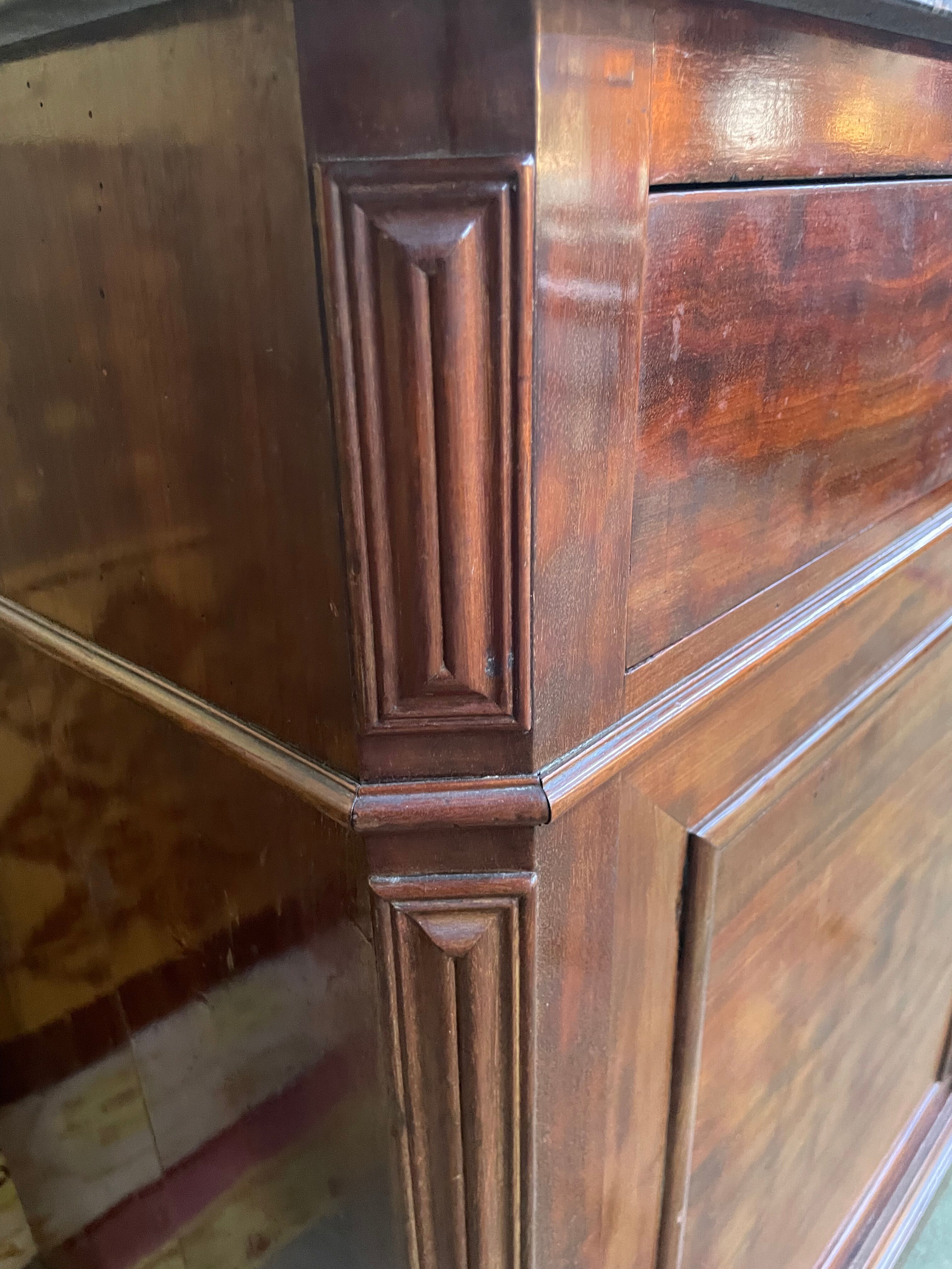 Louis Philippeen low sideboard mahogany and black marble 1900