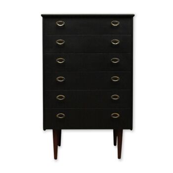 Vintage black painted chest of drawers