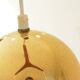 Scandinavian pendant lamp, brass and teak, 60s