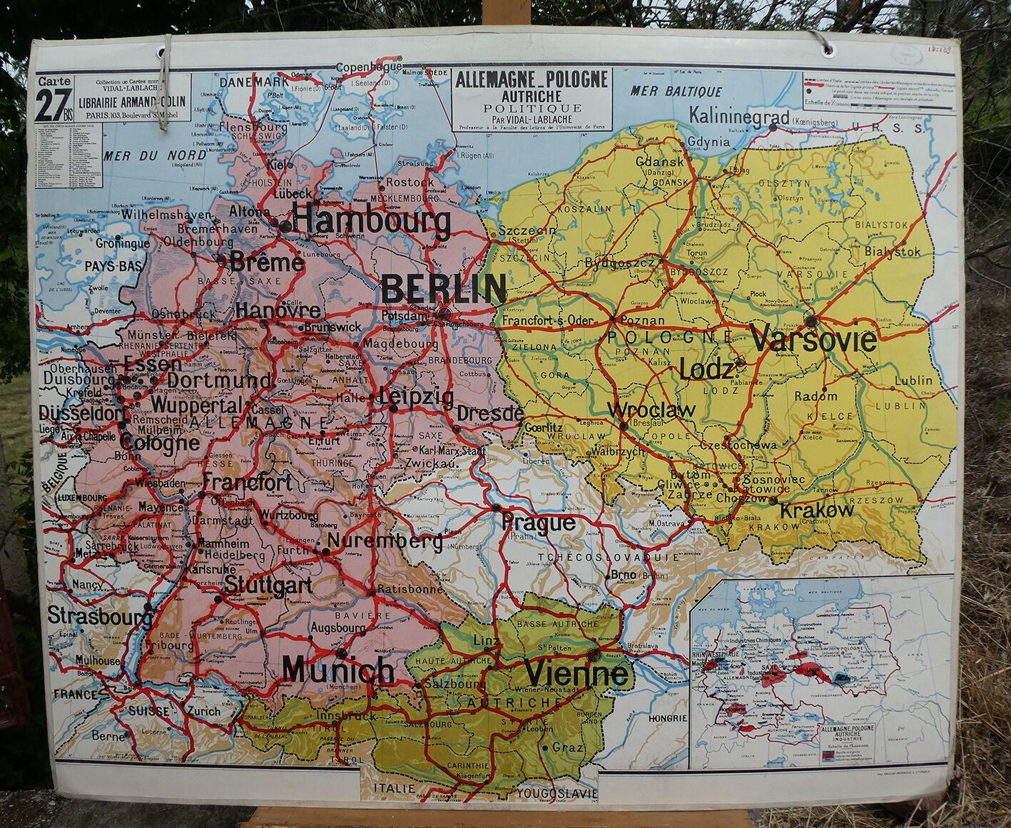 Old school map No.27 of Germany-Poland-Austria - Armand Colin