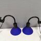 A set of wall lamps with blue glass shades from Danske Design-Light, 1980s.