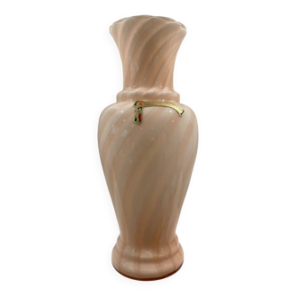 Large vintage swirl vase in hand blown glass from Italy
