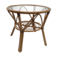 Table in rattan, bamboo and glass