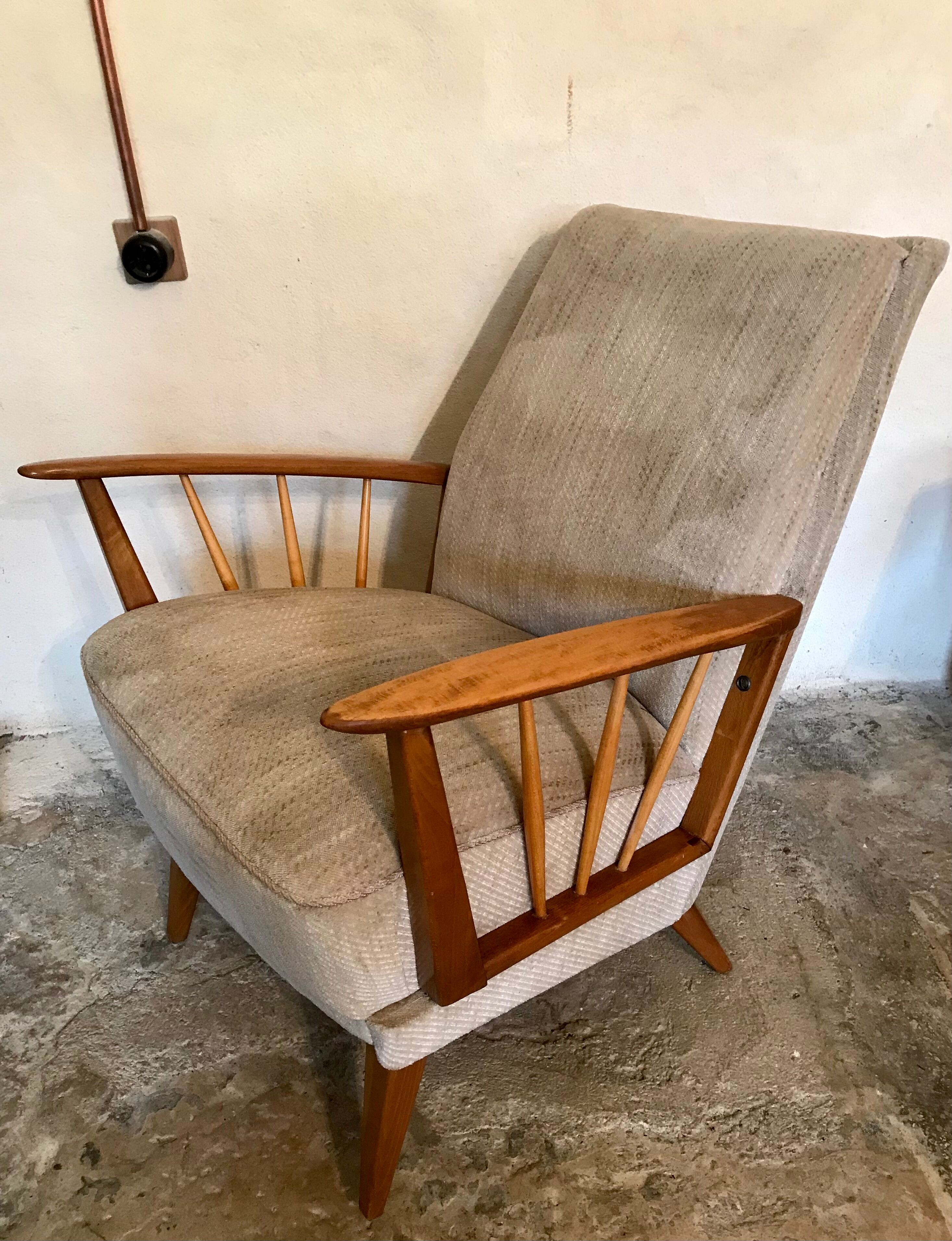Cozy vintage mid century Scandinavian style armchair