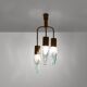 Flavio Poli for Seguso Murano glass and brass chandelier 1950