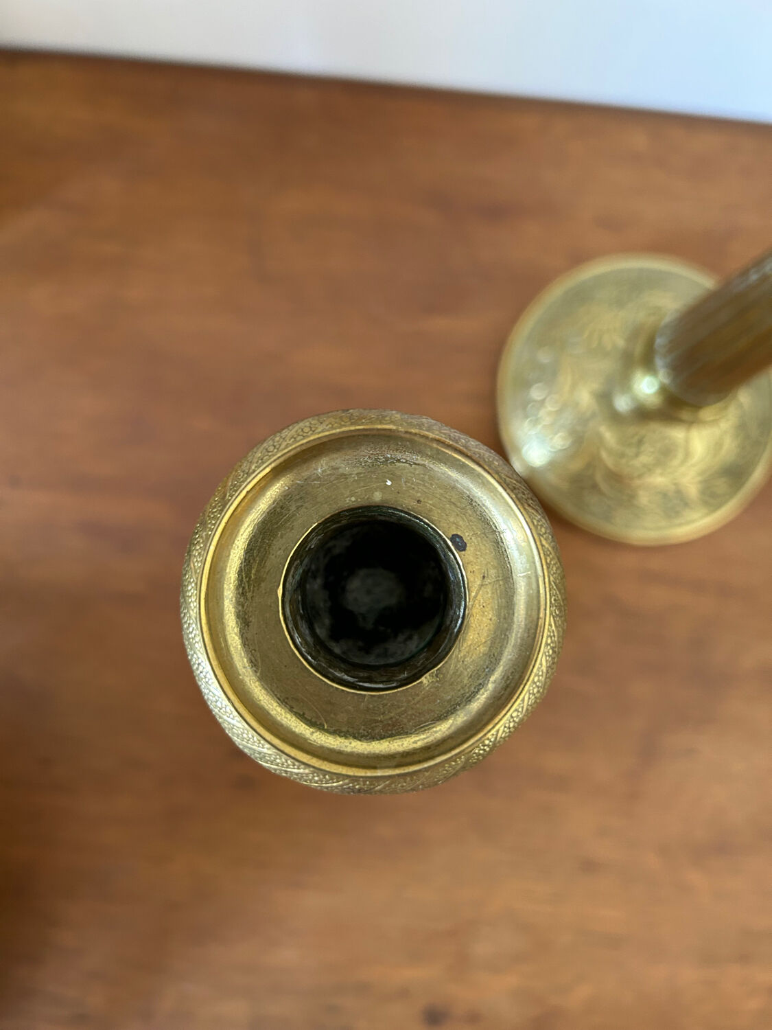 Pair of gilded brass candle holders