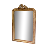 Old mirror louis Philippe gilded gold leaf pediment angels
