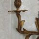 Magnificent French Vintage Bronze Triple Light Acanthus Leaf Wall Sconce 4798