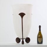 Large Art Deco frosted glass vase by Karl Springer for Seguso 1980