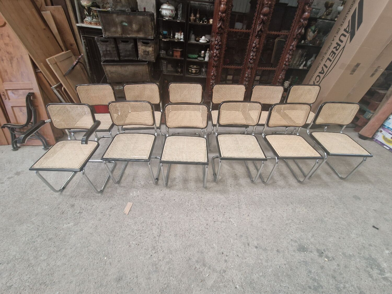 12 Cesca chairs by Marcel Breuer