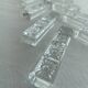 Crystal knife holder, embossed floral pattern, vintage tableware
