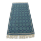 Vintage Traditional Oriental Carpet Green Blue Hand-Knotted Wool