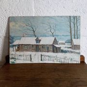 Oil on wood panel - snowscape G. Moses