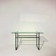 Vintage coffee table 1960 - scoubidou, black tubular metal and glass top