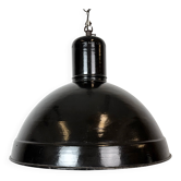 Industrial Black Enamel Factory Pendant Lamp, 1950s